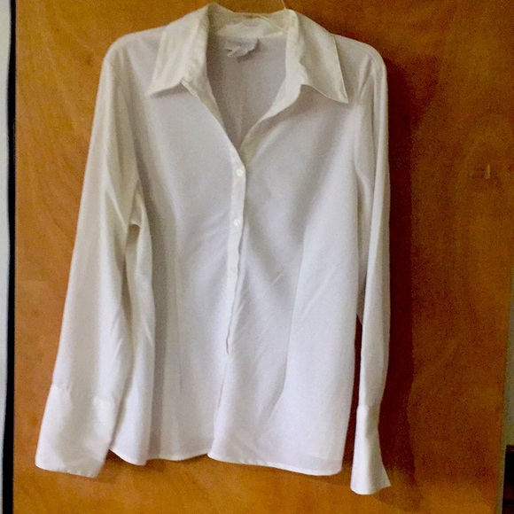 Worthington stretch Tops - White collar button up top
